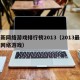 最新网络游戏排行榜2013（2013最人气网络游戏）